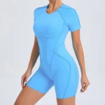 ZEEHOOH – Tuta Sportiva Donna Corto Senza Schiena con Effetto Scrunch, Perfetta per Fitness e Yoga - immagine 4