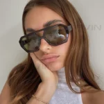 Arvin RetroLux – Occhiali da Sole Quadrati Vintage Unisex con Doppio Ponte e Finitura Leopardo - immagine 4