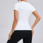 Top da donna Camicie da yoga Top da corsa ad asciugatura rapida Collant Push Up Allenamento Abbigliamento da palestra T-shirt sportive da fitness a maniche corte - immagine 3