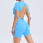 ZEEHOOH – Tuta Sportiva Donna Corto Senza Schiena con Effetto Scrunch, Perfetta per Fitness e Yoga - immagine 5