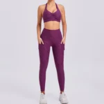 ZEEHOOH – Set Sportivo Donna con Reggiseno Senza Schiena Regolabile e Leggings Scrunch Push-Up, Asciugatura Rapida - immagine 2