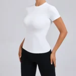 Top da donna Camicie da yoga Top da corsa ad asciugatura rapida Collant Push Up Allenamento Abbigliamento da palestra T-shirt sportive da fitness a maniche corte - immagine 2