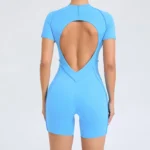 ZEEHOOH – Tuta Sportiva Donna Corto Senza Schiena con Effetto Scrunch, Perfetta per Fitness e Yoga - immagine 2