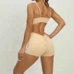 ZEEHOOH – Tuta Sportiva Donna Senza Cuciture con Schiena Scoperta, Short Set Elasticizzato per Yoga e Palestra