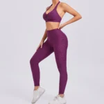 ZEEHOOH – Set Sportivo Donna con Reggiseno Senza Schiena Regolabile e Leggings Scrunch Push-Up, Asciugatura Rapida - immagine 3