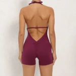 ZEEHOOH – Tuta Corta Sportiva Donna Senza Schiena, Aderente per Yoga, Palestra e Fitness Estivo - immagine 2