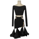 Vennystyle – Abito da ballo latino a maniche lunghe con mezza gonna, elegante e funzionale per donne e ragazze - immagine 6