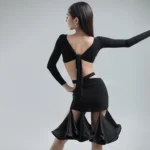 Vennystyle – Abito da ballo latino a maniche lunghe con mezza gonna, elegante e funzionale per donne e ragazze - immagine 5