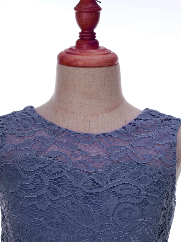 TiaoBug – Abito Principessa in Chiffon per Ragazze con Pizzo Floreale, Orlo Asimmetrico per Feste e Danza Lirica - immagine 3