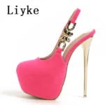 Liyke – Décolleté con Tacco a Spillo e Plateau per Donna, Punta Tonda, Super Alte, Impermeabili, Stile Chanel - immagine 4