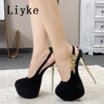 Liyke – Décolleté con Tacco a Spillo e Plateau per Donna, Punta Tonda, Super Alte, Impermeabili, Stile Chanel - immagine 2