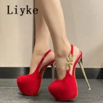 Liyke – Décolleté con Tacco a Spillo e Plateau per Donna, Punta Tonda, Super Alte, Impermeabili, Stile Chanel