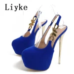Liyke – Décolleté con Tacco a Spillo e Plateau per Donna, Punta Tonda, Super Alte, Impermeabili, Stile Chanel - immagine 3