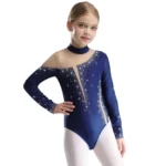 TiaoBug – Body da Ginnastica e Pattinaggio per Ragazze con Strass e Maniche Lunghe - immagine 2