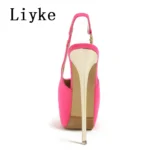 Liyke – Décolleté con Tacco a Spillo e Plateau per Donna, Punta Tonda, Super Alte, Impermeabili, Stile Chanel - immagine 5