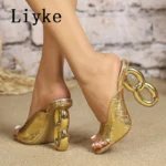 Liyke – Sandali con Tacco Alto per Donna, Punta Quadrata e Stampa Leopardo, Design Estivo Glamour - immagine 3