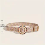 VerdiLana – Cintura larga intrecciata da donna in tessuto, stile corsetto per abiti e pantaloni - immagine 5