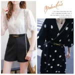 Étoile Bellezza – Cintura donna in vera pelle verniciata con fibbia dorata - immagine 2