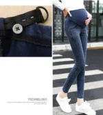 MammaDenim – Jeans Premaman Elasticizzati Neri con Fascia Protettiva per la Pancia - immagine 4