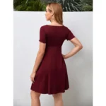 Soffio di Cotone – Abito Premaman Estivo a Colore Puro con Scollo a V, Taglie Comode - immagine 5