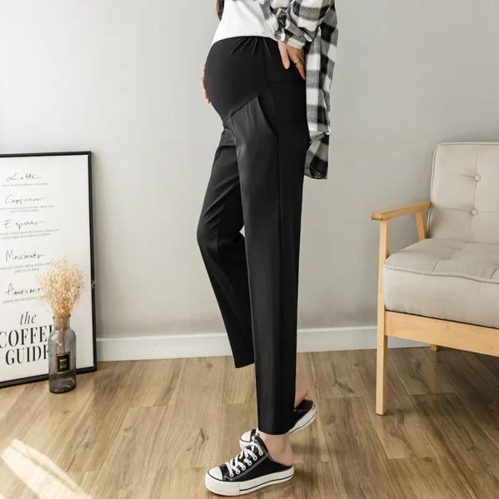 Wheat&Turtle – Pantaloni Premaman da Lavoro con Fascia Regolabile e Tasche, Stile Elegante da Ufficio - immagine 2