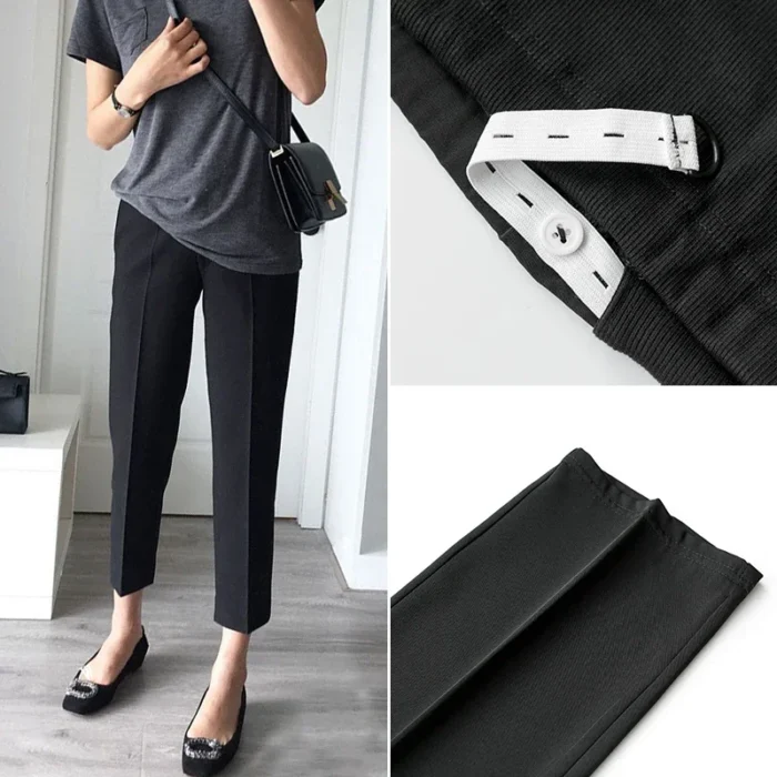 Wheat&Turtle – Pantaloni Premaman da Lavoro con Fascia Regolabile e Tasche, Stile Elegante da Ufficio - immagine 5
