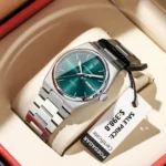 POEDAGAR – Orologio da donna di lusso in acciaio inox con datario, giorno e quadrante luminoso al quarzo impermeabile - immagine 2