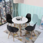 EGOONM – Tavolo Rotondo 80 cm Stile Nordico Medievale, Design Minimal per Cucina e Sala da Pranzo - immagine 6