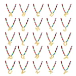 Doyours – Collana girocollo con iniziale a bolle e perline colorate placcata oro - immagine 2