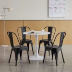 EGOONM – Set 4/8 Sedie da Pranzo Impilabili in Metallo, Stile Industriale per Cucina, Terrazza e Ristorante - immagine 6