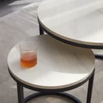 EGOONM – Set 2 Tavolini da Salotto Nordic Style Impilabili, Design Rotondo Minimal - immagine 6