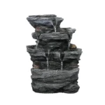 RockFalls – Fontana da Tavolo a 5 Livelli con Cascata e Luci LED, in Resina, per Interni ed Esterni Stile Feng Shui - immagine 6