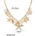 Doyours – Collana girocollo estiva multielemento con conchiglia, stella marina e perle - immagine 2