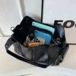 JYA51 – Borsa a tracolla donna in PU con zip e dettagli a contrasto - immagine 5
