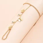 Doyours – Bracciale a catena con farfalla e anello collegato stile punk chic - immagine 2