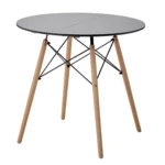 EGOONM – Tavolo Rotondo 80 cm Stile Nordico Medievale, Design Minimal per Cucina e Sala da Pranzo - immagine 2