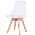 EGOONM – Set Tavolo da Pranzo Rotondo in Legno con 4 Sedie Imbottite in PU, Stile Nordico Moderno - immagine 3