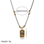 Doyours – Collana tarocchi rettangolare con Sole, Luna e Stelle in acciaio inox placcato oro 18K - immagine 6