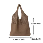 Yogodlns – Borsa shopper all'uncinetto boho in poliestere intrecciato - immagine 6