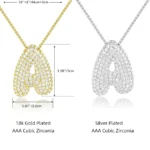Doyours – Collana iniziale Bubble con zirconi pavé in rame placcato oro 18K - immagine 6