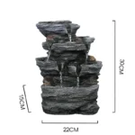 RockFalls – Fontana da Tavolo a 5 Livelli con Cascata e Luci LED, in Resina, per Interni ed Esterni Stile Feng Shui - immagine 5