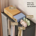 LZ17 – Armadio in Tessuto Antipolvere con Struttura in Metallo, Grande Capacità, Stile Minimal - immagine 3