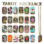 Doyours – Collana carte dei tarocchi smaltate in acciaio inox placcato oro 18K (Sole, Luna, Stella, Imperatore, Occhio del Diavolo)