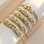 Doyours – Bracciale personalizzato con nome in rame placcato oro regolabile - immagine 2