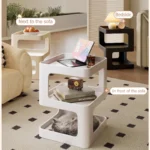 CompactStyle – Tavolino Moderno con Vano Portaoggetti, per Soggiorno o Comodino da Piccolo Appartamento - immagine 2