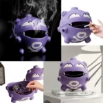 MINISO – Portaincenso Kawaii ispirato a Koffing & Gastly, Vassoio per Zampirone e Aromaterapia da Interni, Stile Anime per Casa o Auto - immagine 2
