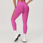 Leggings sportivi donna a vita alta senza cuciture push up - immagine 3