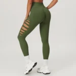 Leggings sportivi donna a vita alta senza cuciture push up - immagine 2