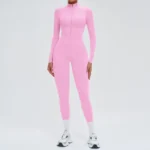 Tuta intera fitness donna a maniche lunghe con zip - immagine 6