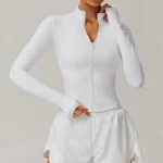 Giacca sportiva da donna con zip per yoga e fitness